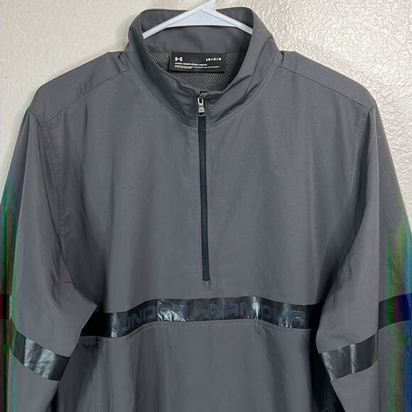 Under Armour Men's Large Gray Half Zip Pullover Athletic Sweatshirt - Picture 2 of 9